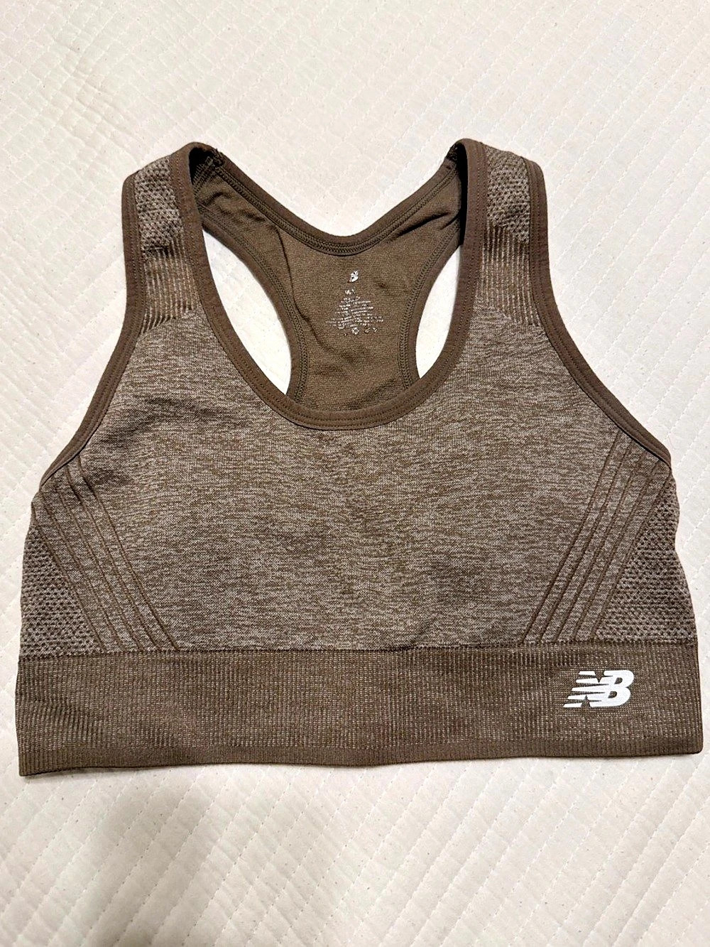 New Balance Seamless Racerback Sports Bra Brown
